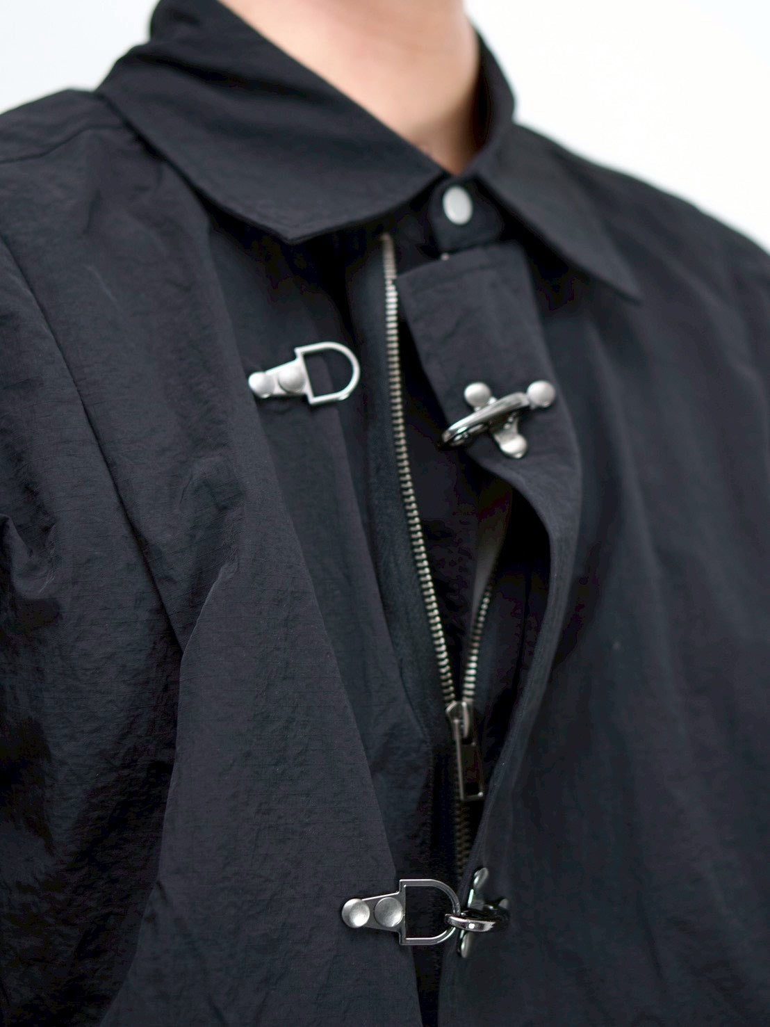 受注制【Chikashitsu +】front hook shirt jacket (2color)