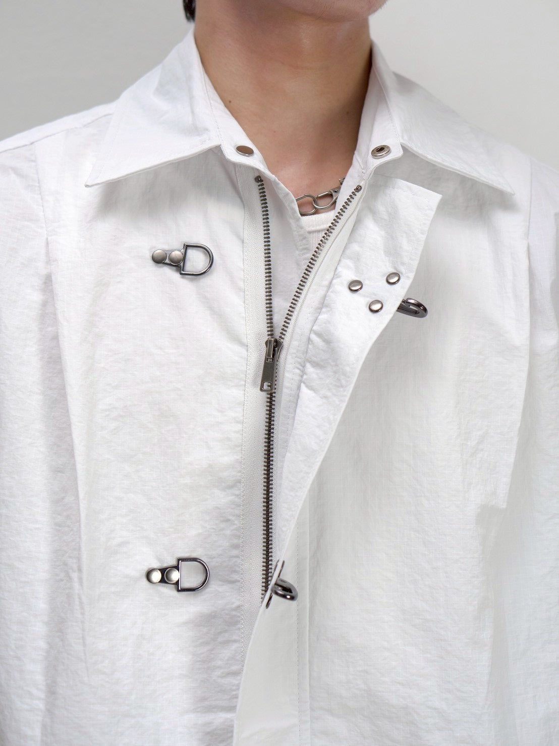受注制【Chikashitsu +】front hook shirt jacket (2color)