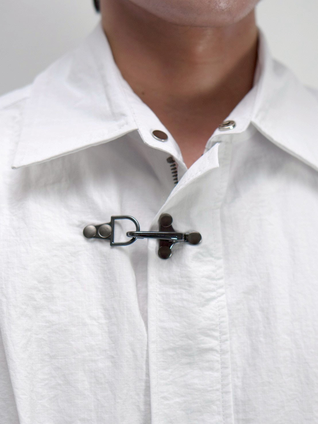 受注制【Chikashitsu +】front hook shirt jacket (2color)