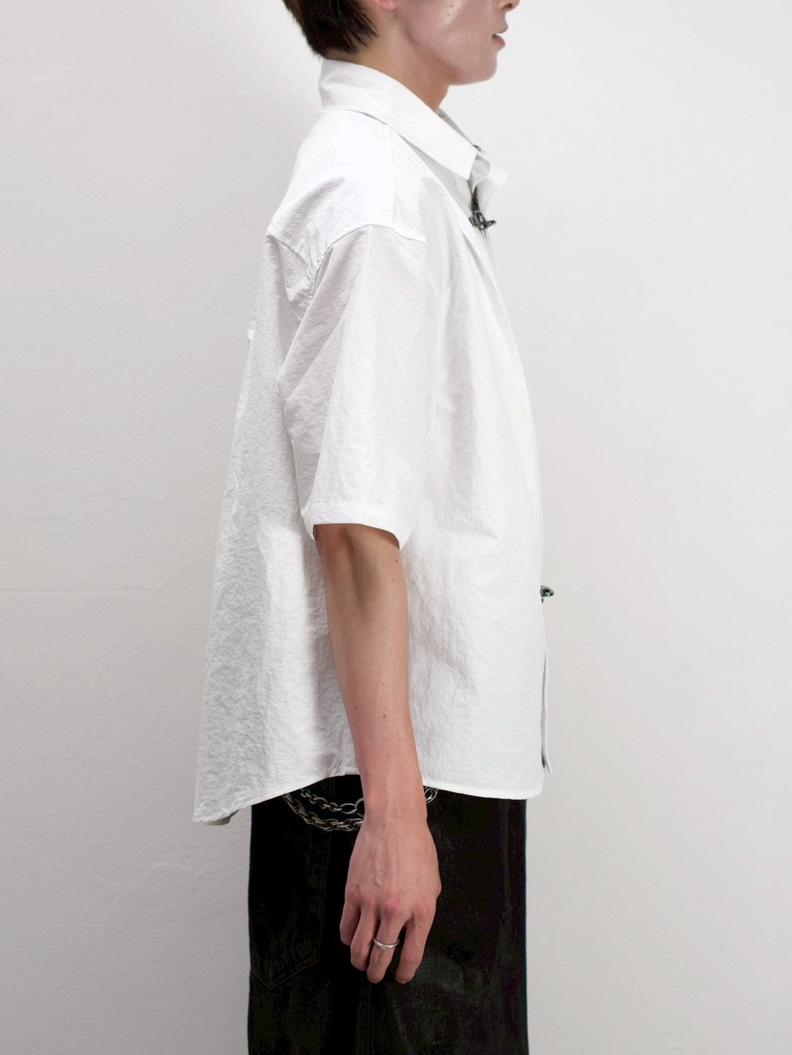 受注制【Chikashitsu +】front hook shirt jacket (2color)