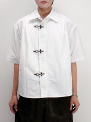 受注制【Chikashitsu +】front hook shirt jacket (2color)