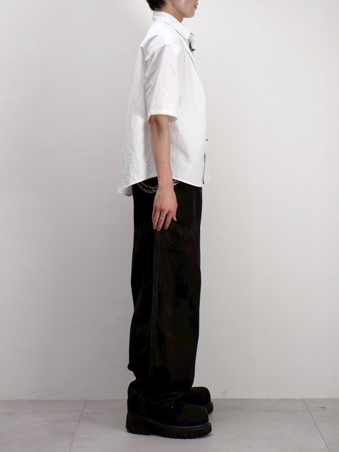 受注制【Chikashitsu +】front hook shirt jacket (2color)
