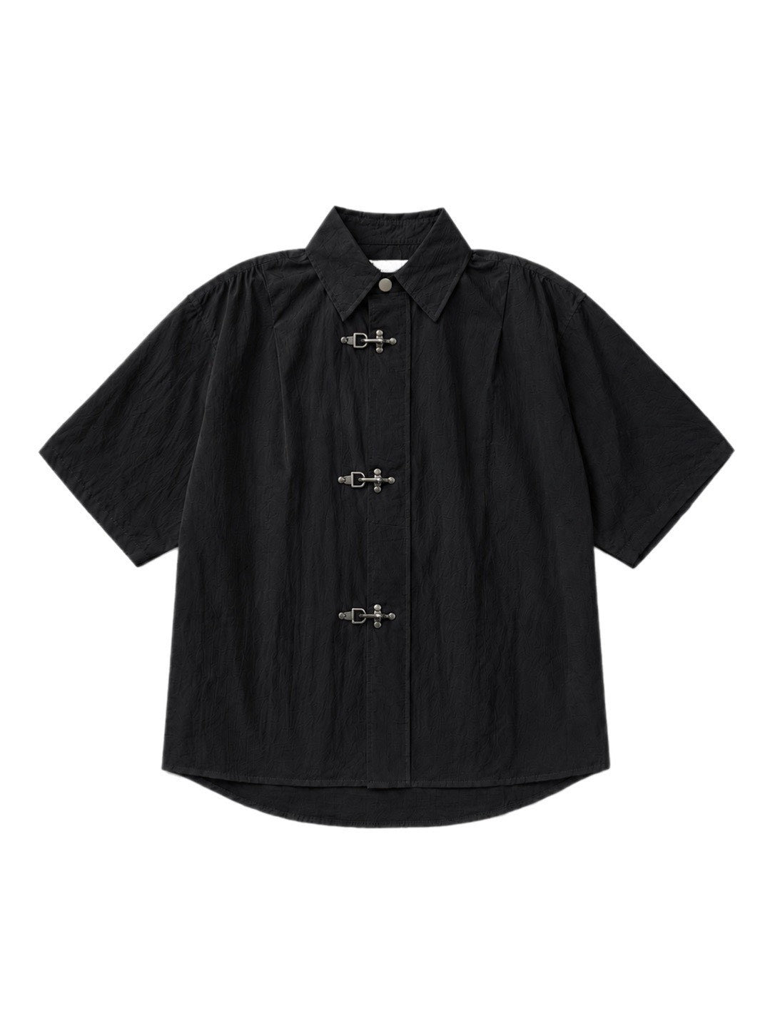 受注制【Chikashitsu +】front hook shirt jacket (2color)