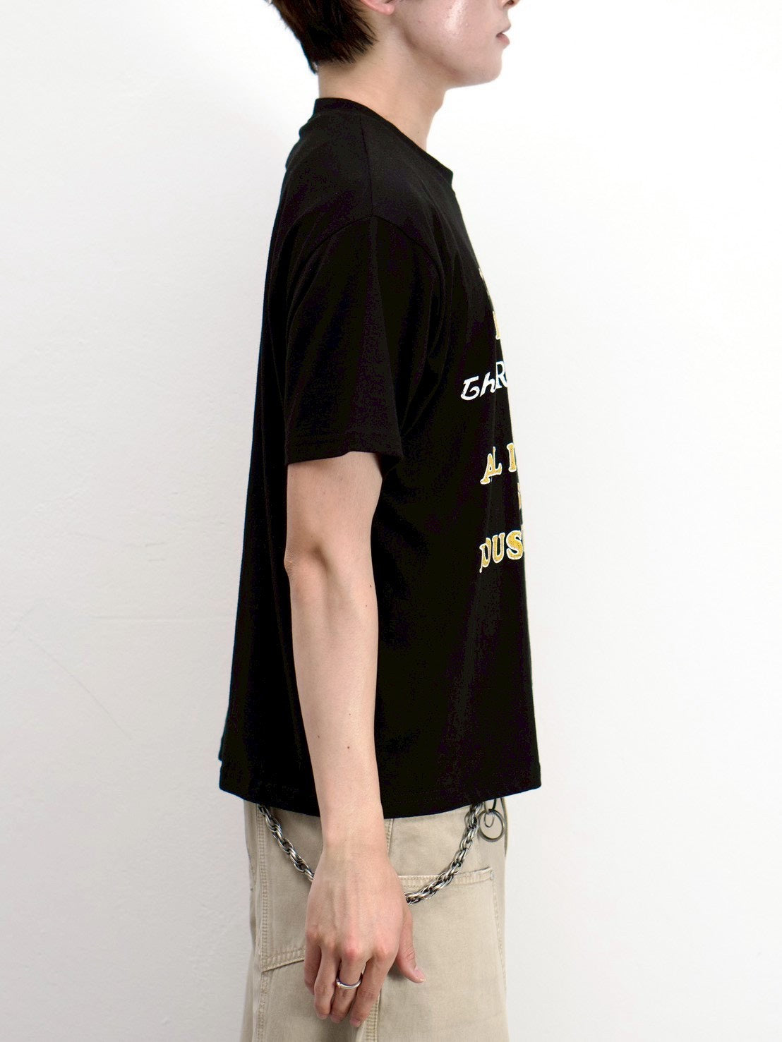 受注制【Chikashitsu +】college message t-shirt (3color)