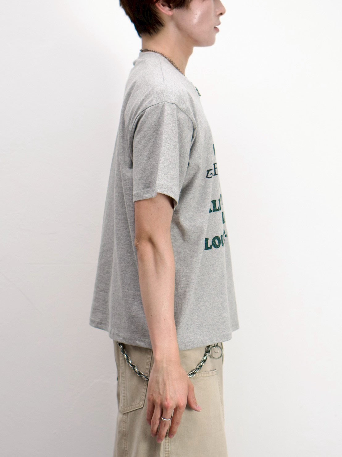 受注制【Chikashitsu +】college message t-shirt (3color)