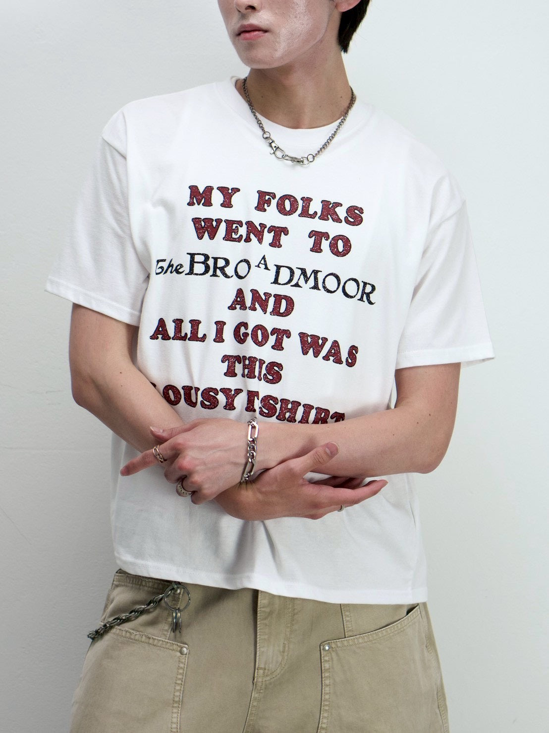 受注制【Chikashitsu +】college message t-shirt (3color)