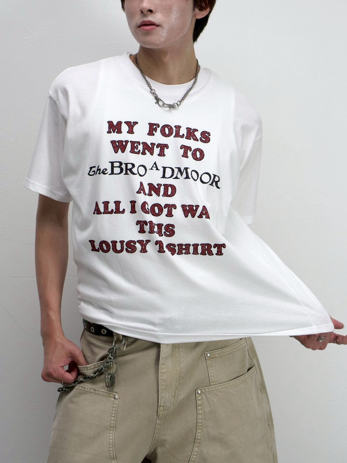 受注制【Chikashitsu +】college message t-shirt (3color)