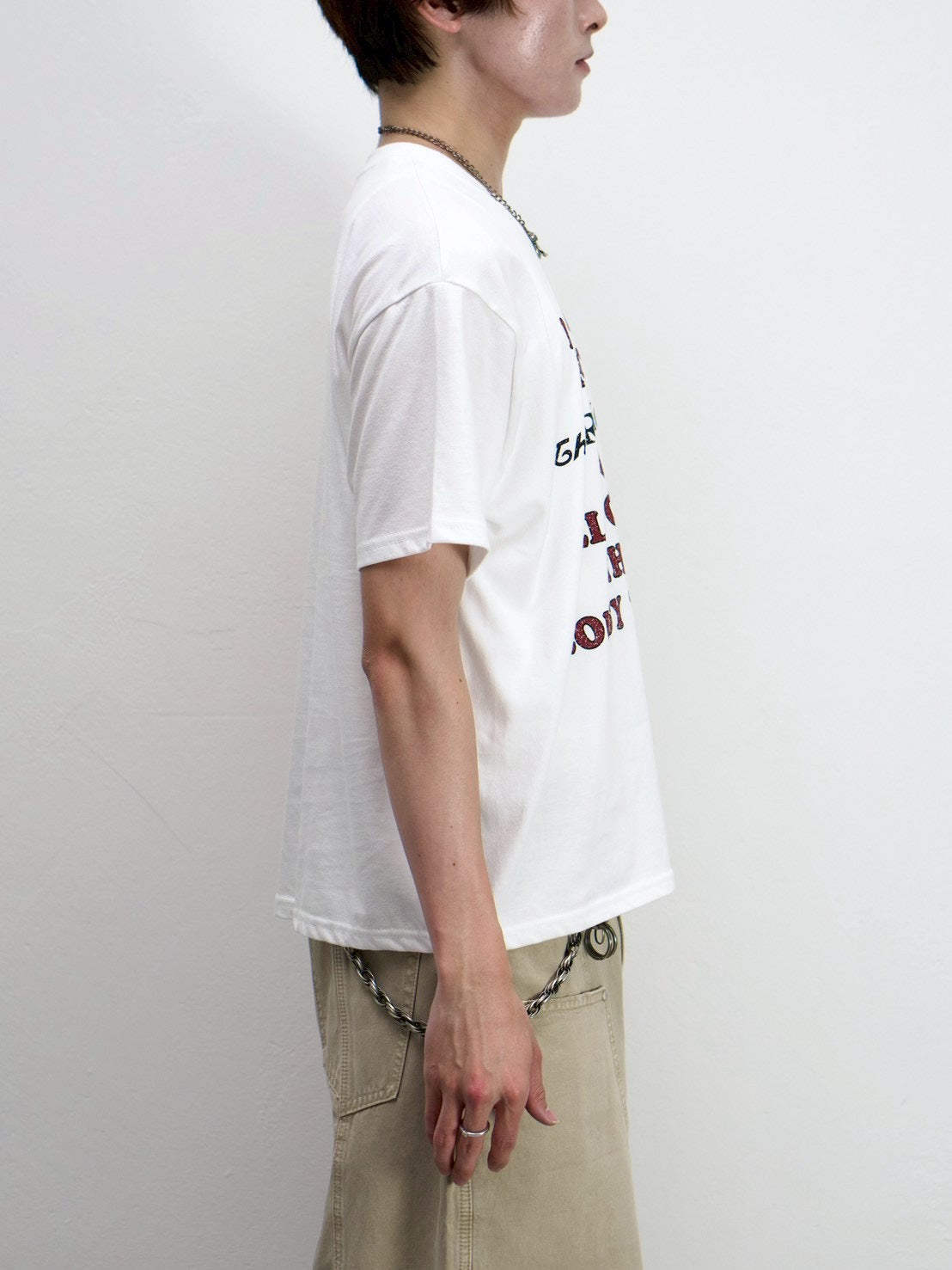 受注制【Chikashitsu +】college message t-shirt (3color)