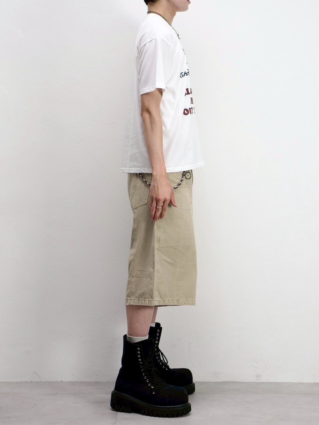 受注制【Chikashitsu +】college message t-shirt (3color)