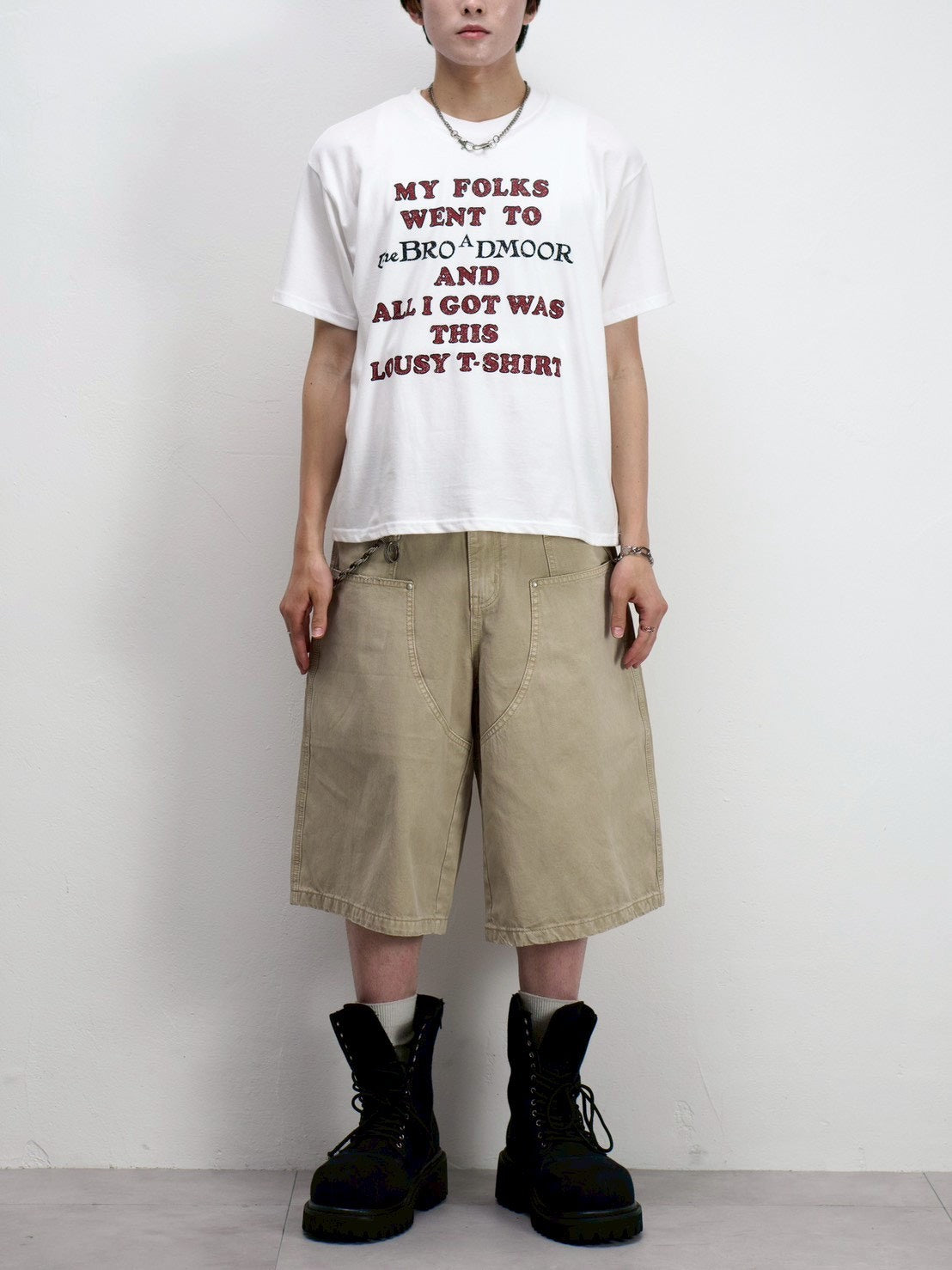 受注制【Chikashitsu +】college message t-shirt (3color)