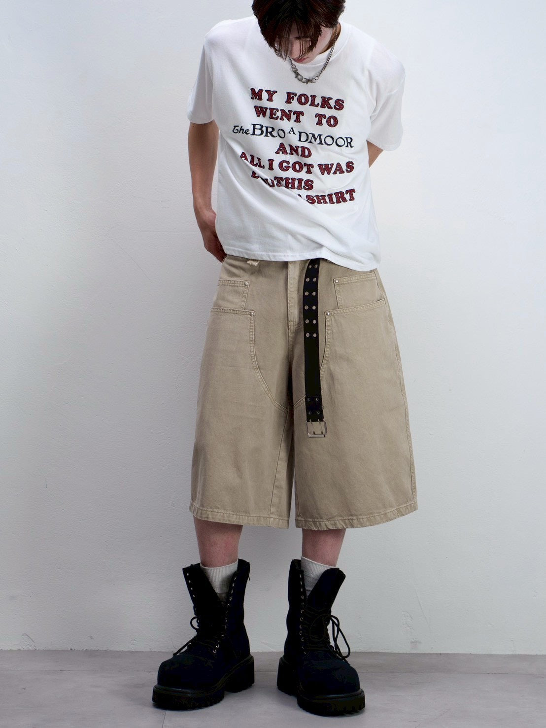 受注制【Chikashitsu +】college message t-shirt (3color)