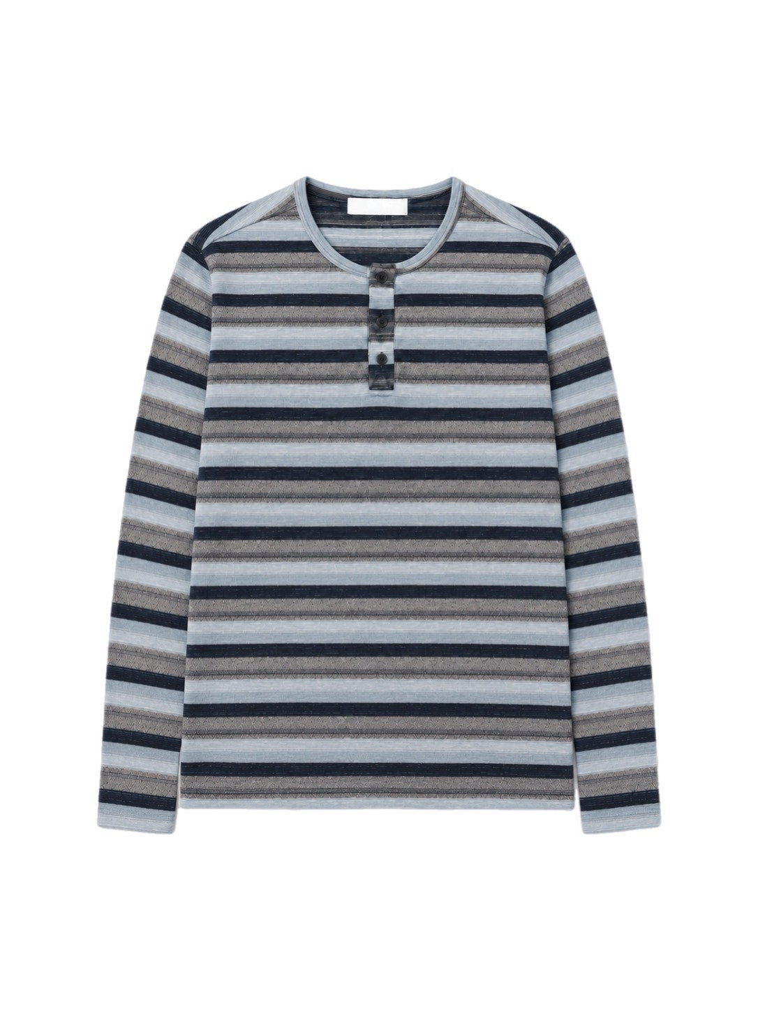 受注制【Chikashitsu +】multi border henley long tee
