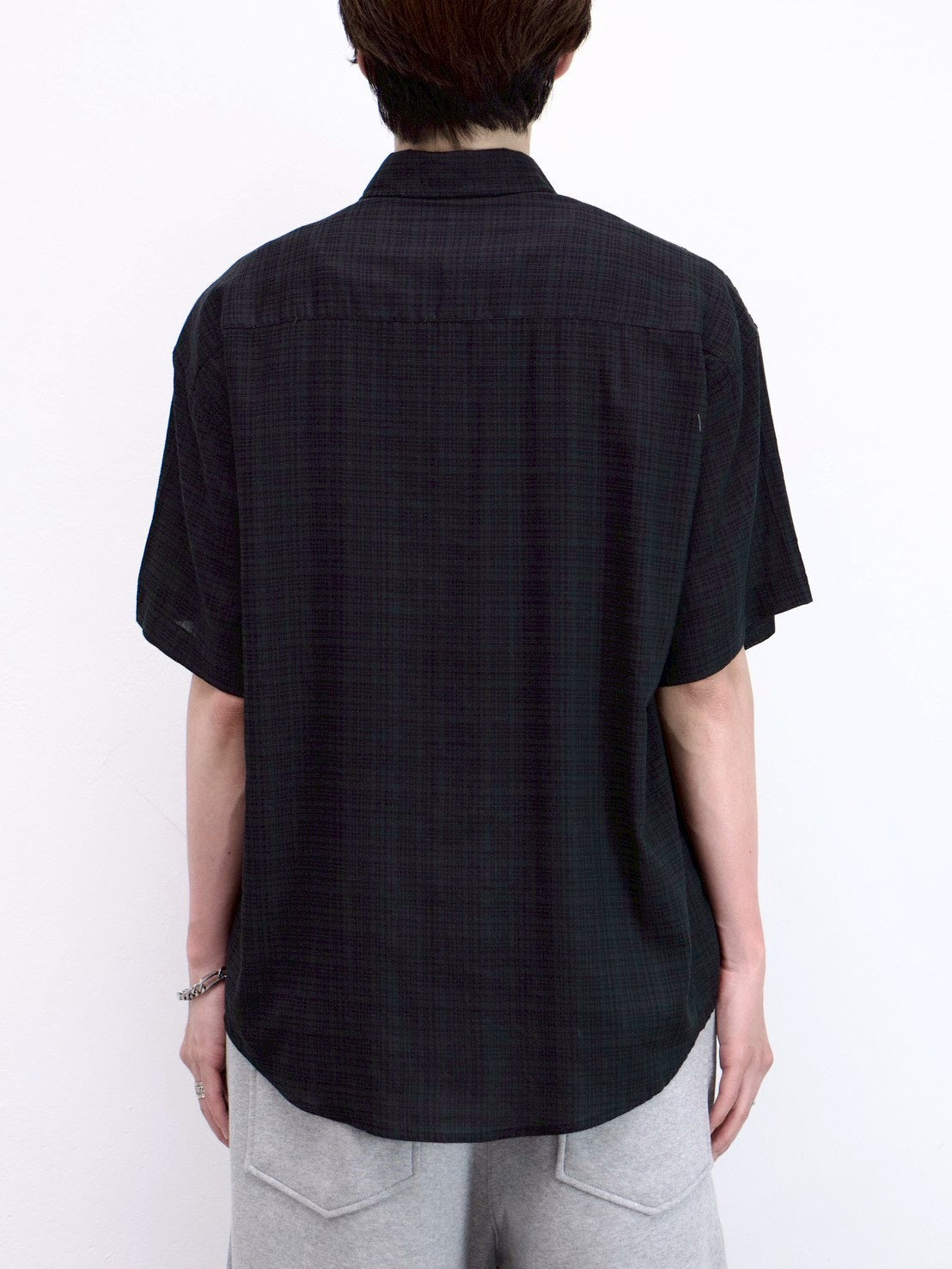 受注制【Chikashitsu +】carrot check half sleeve shirt (2color)