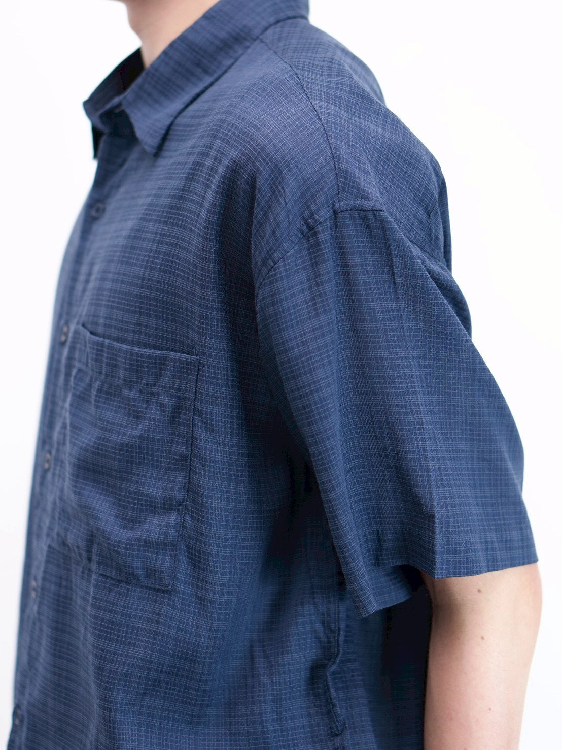 受注制【Chikashitsu +】carrot check half sleeve shirt (2color)