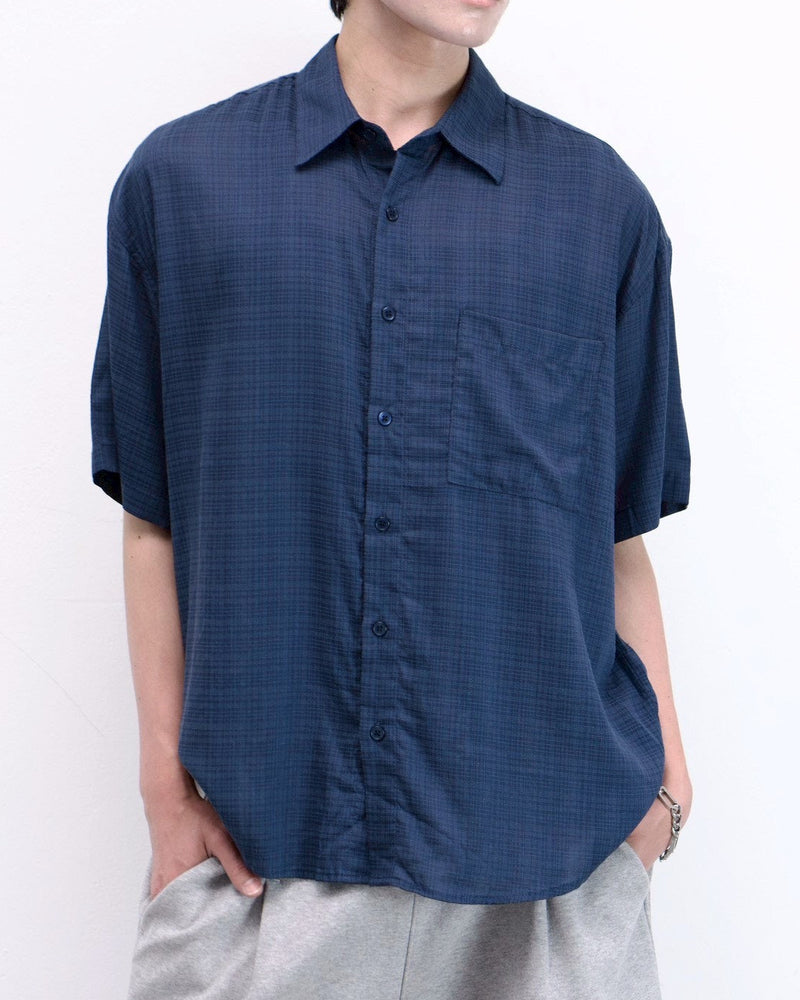 受注制【Chikashitsu +】carrot check half sleeve shirt (2color)