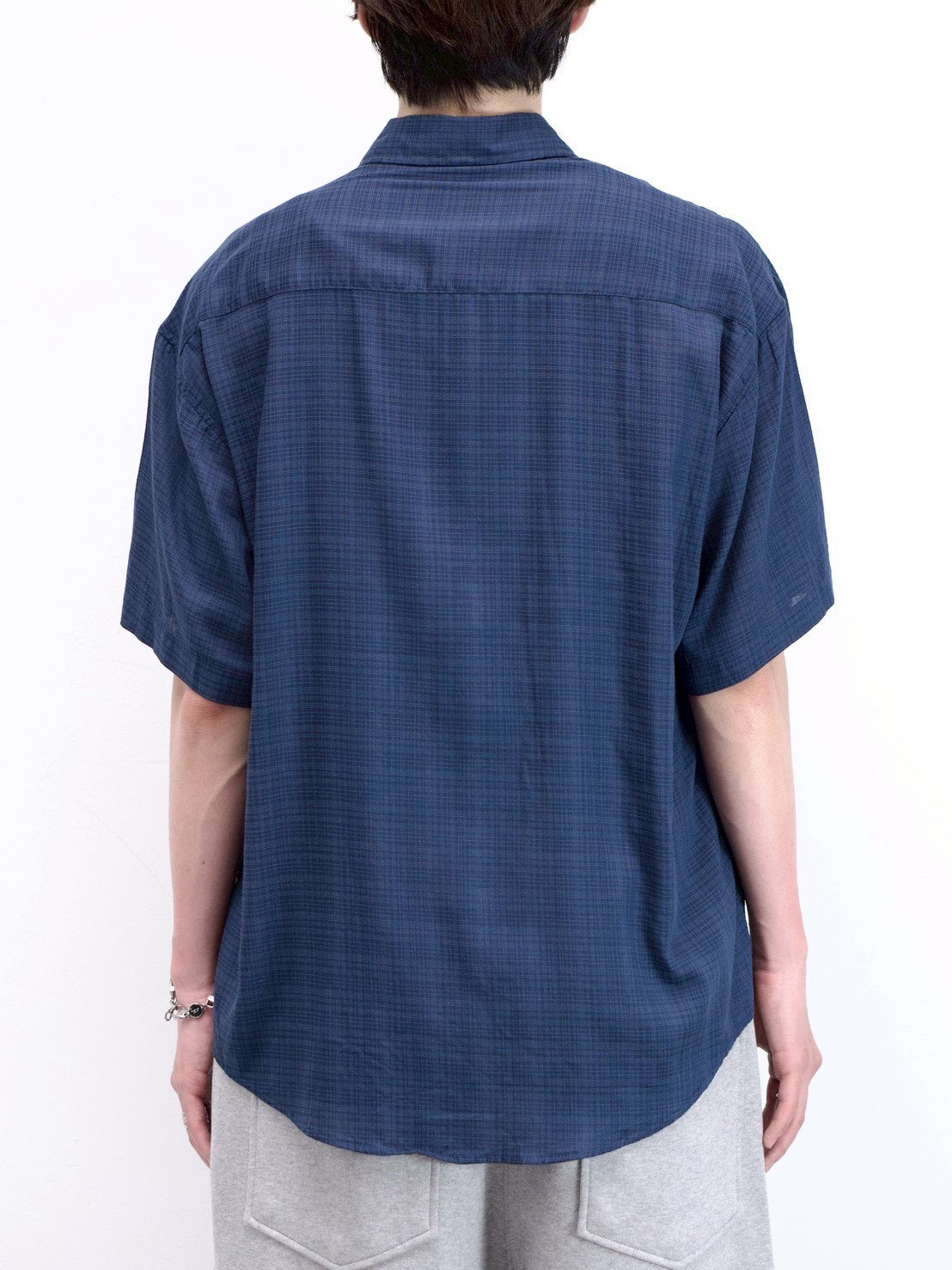 受注制【Chikashitsu +】carrot check half sleeve shirt (2color)
