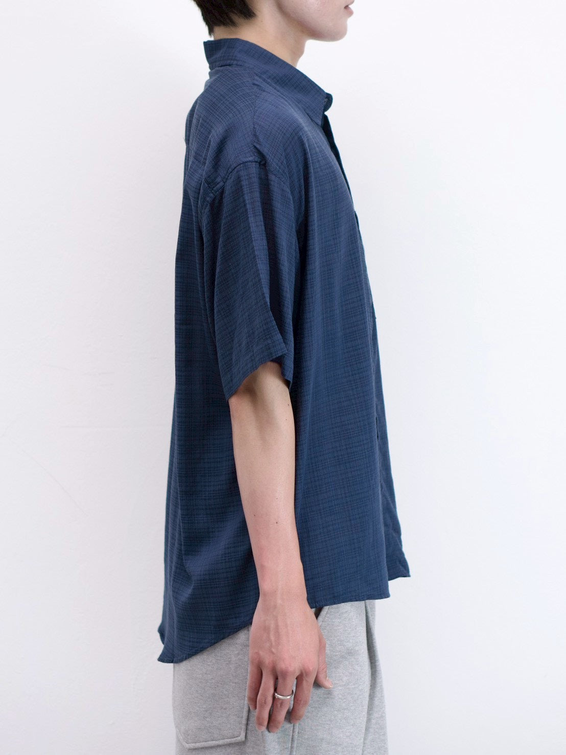 受注制【Chikashitsu +】carrot check half sleeve shirt (2color)
