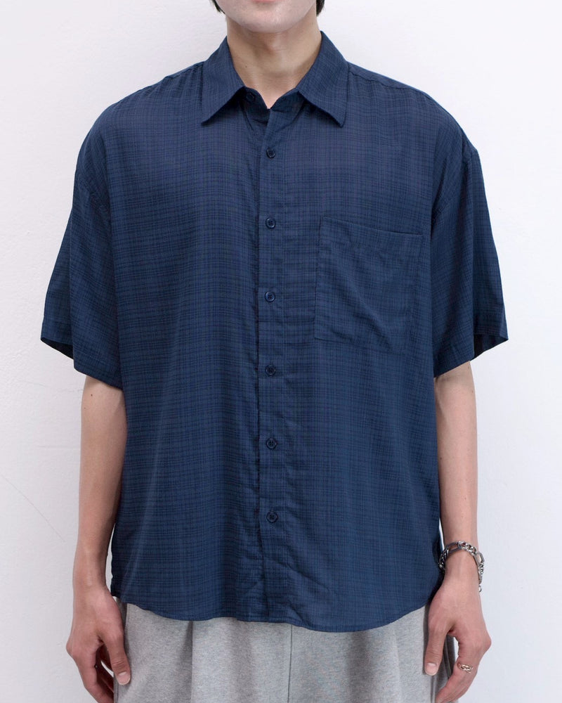 受注制【Chikashitsu +】carrot check half sleeve shirt (2color)