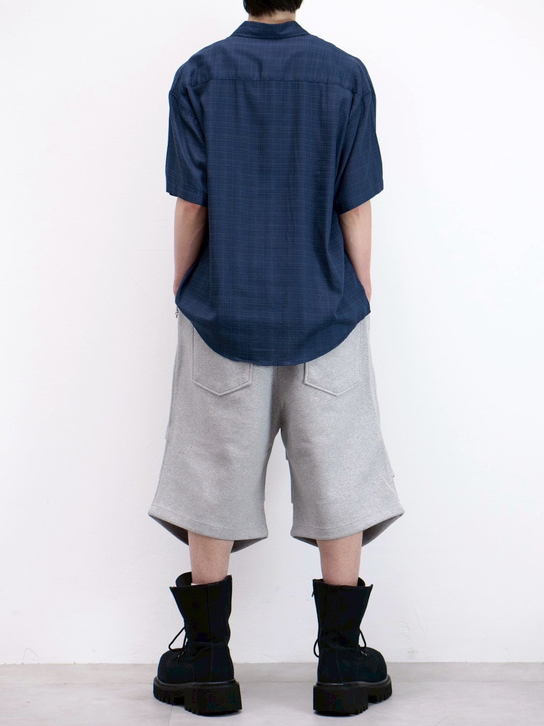 受注制【Chikashitsu +】carrot check half sleeve shirt (2color)