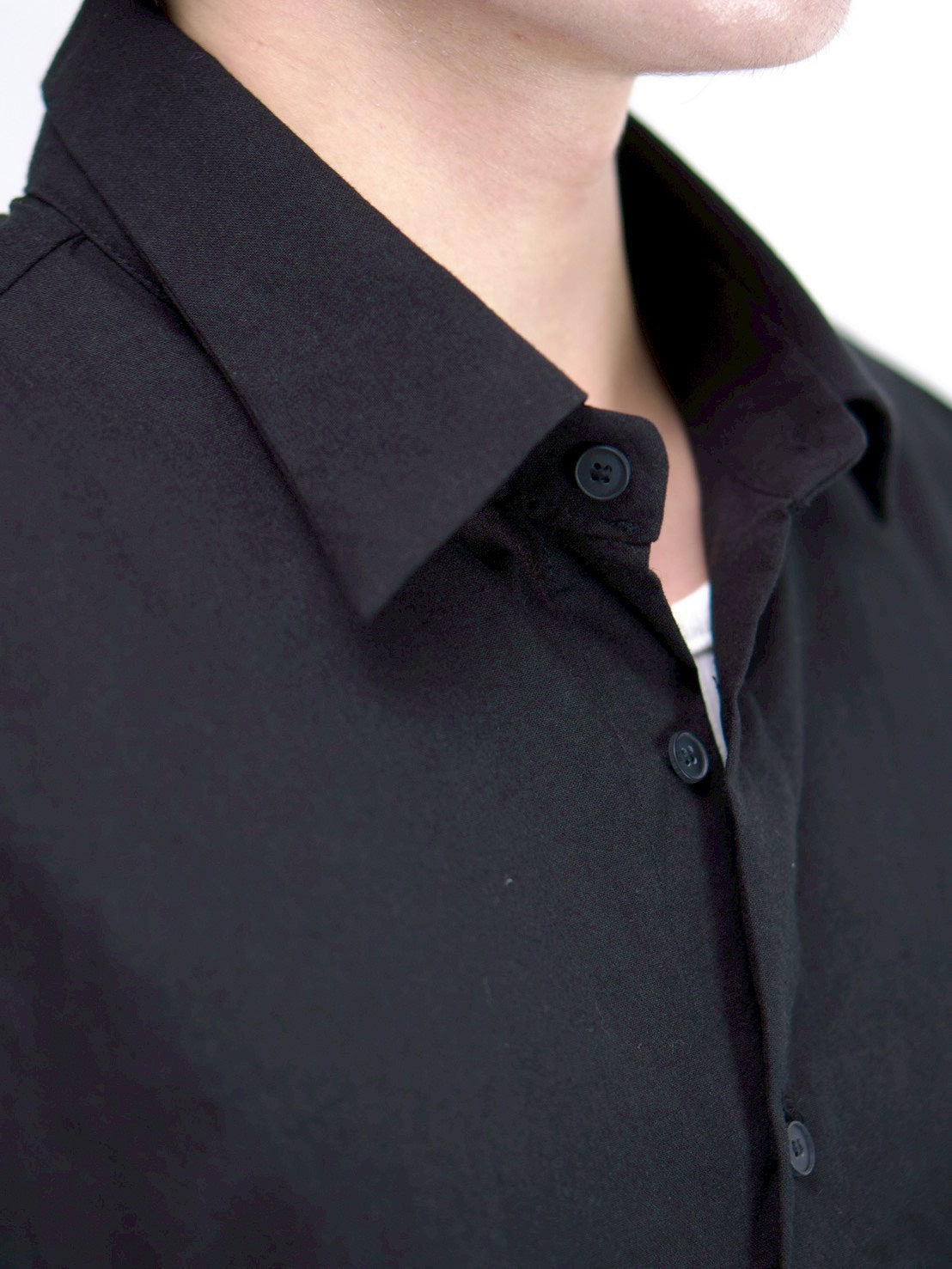 受注制【Chikashitsu +】bio wash cropped half sleeve shirt (3color)