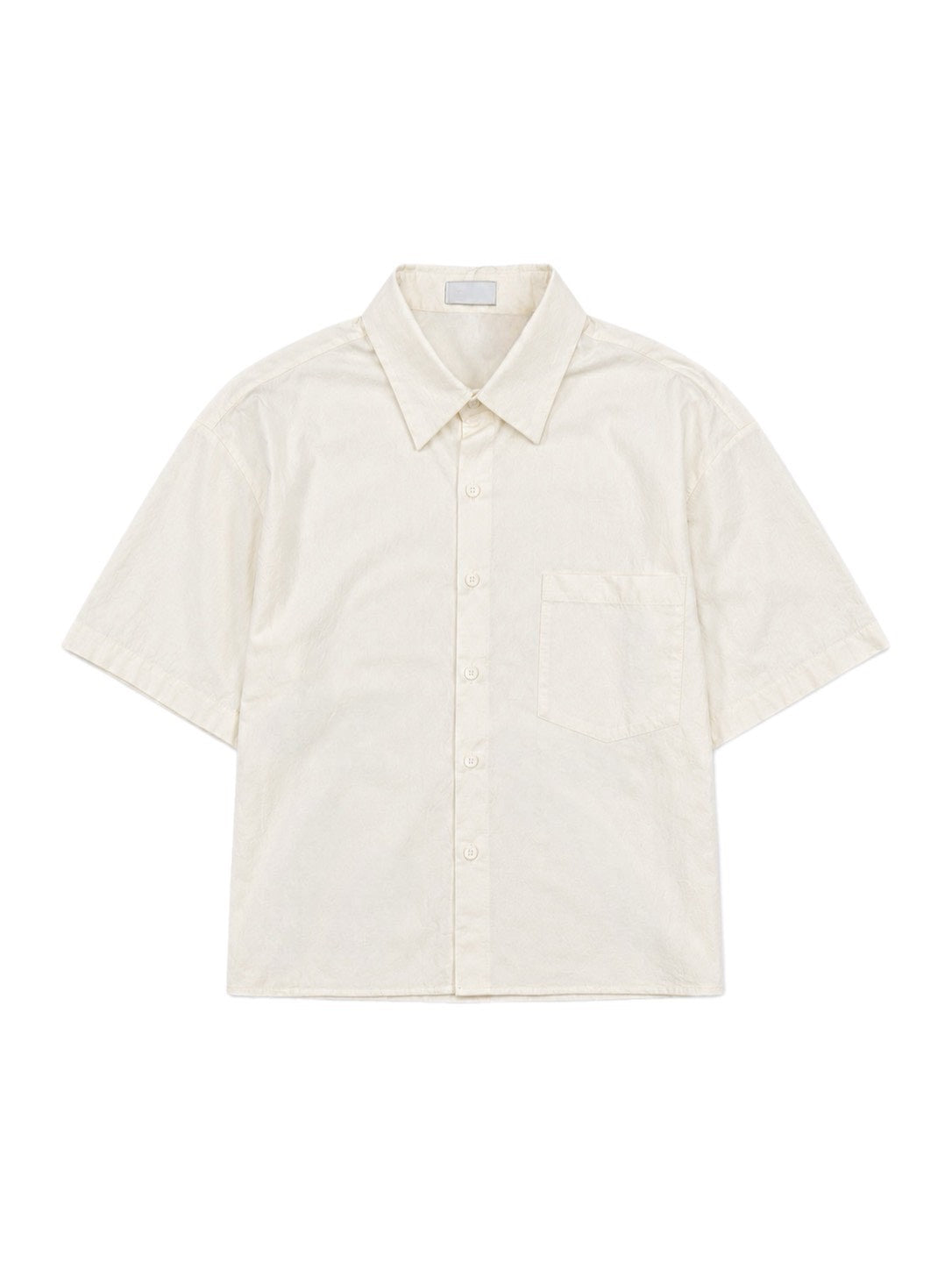 受注制【Chikashitsu +】bio wash cropped half sleeve shirt (3color)