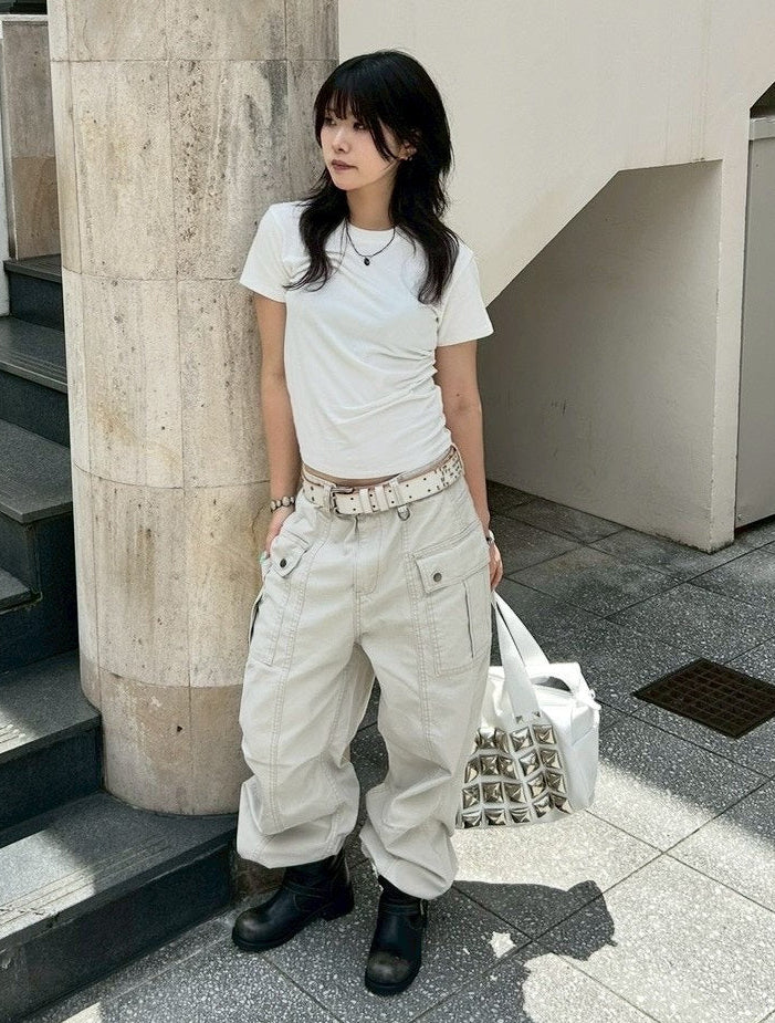 【OaKS】pintuck pleated t-shirt (3color)