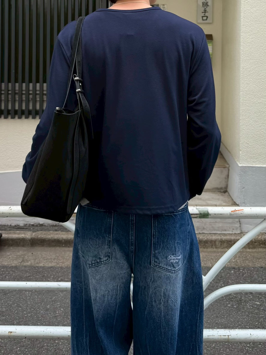 受注制【Chikashitsu +】cropped double layered henley neck long sleeve (3color)