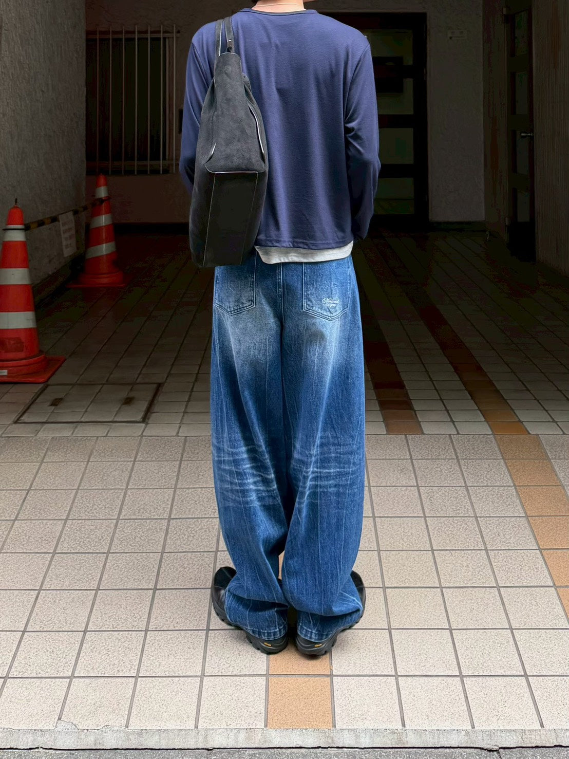 受注制【Chikashitsu +】cropped double layered henley neck long sleeve (3color)