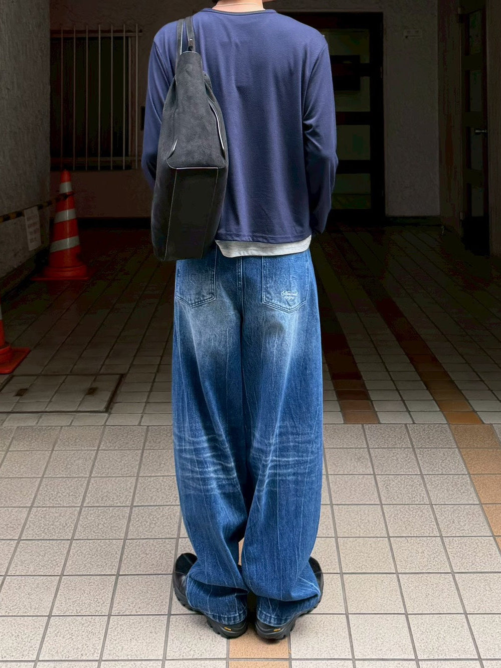 【Chikashitsu +】cropped double layered henley neck long sleeve (3color)