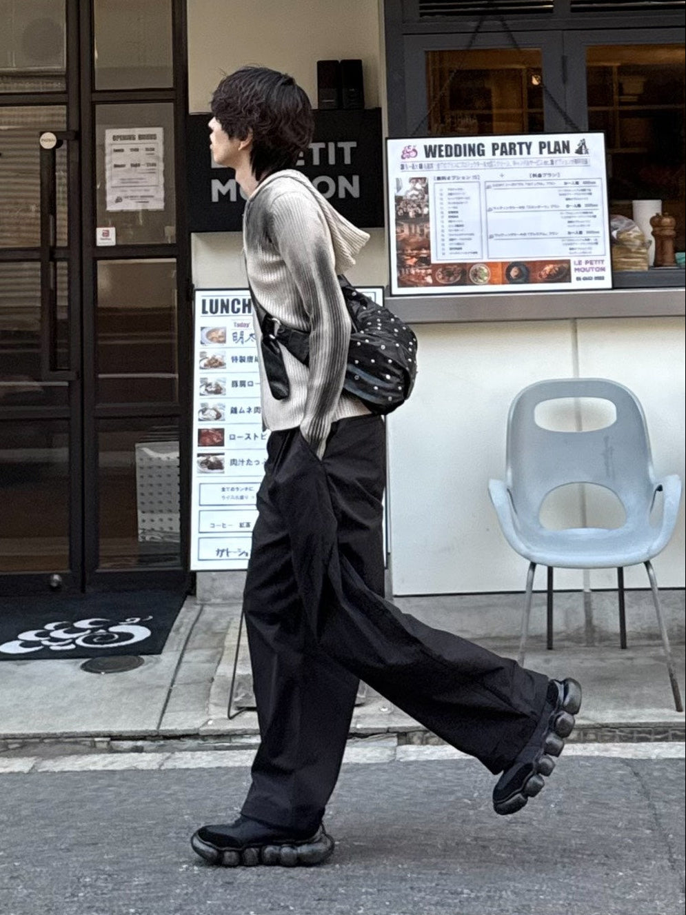 HEP FIVE店WEB限定受注制【Chikashitsu＋】eyelet studs mixed cross bag (2color)