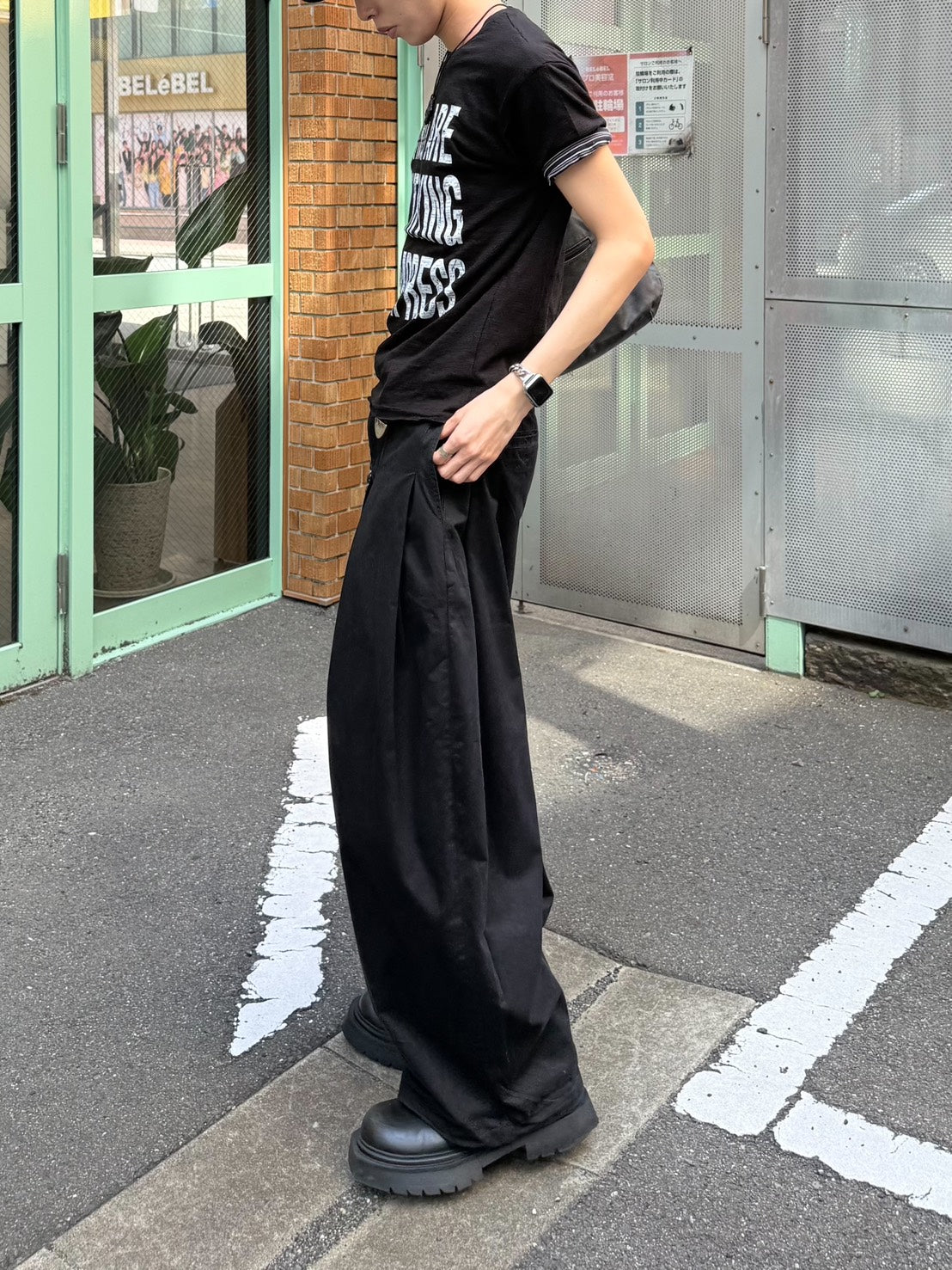 HEP FIVE店WEB限定受注制【Chikashitsu +】graphics slub cropped tee (4color)