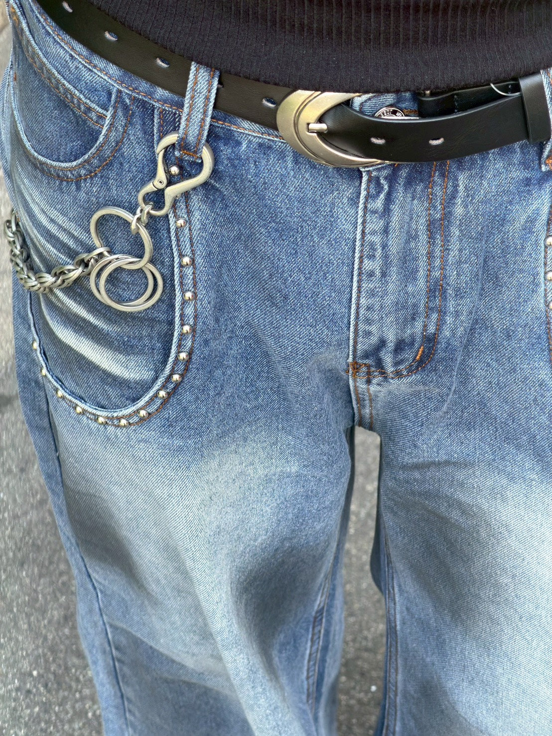 HEP FIVE店WEB限定受注制【Chikashitsu +】pocket rivet dirty wash denim pants