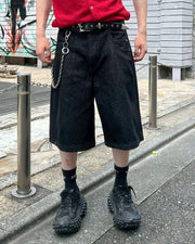 受注制【Chikashitsu +】snap bermuda denim pants (2color)