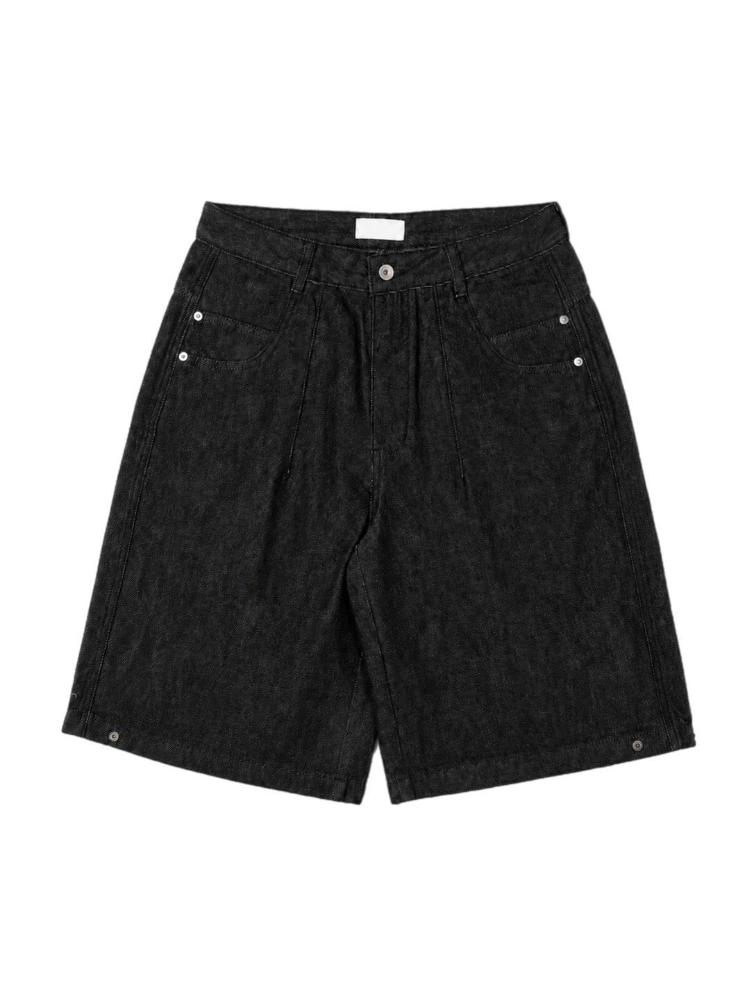 受注制【Chikashitsu +】snap bermuda denim pants (2color)