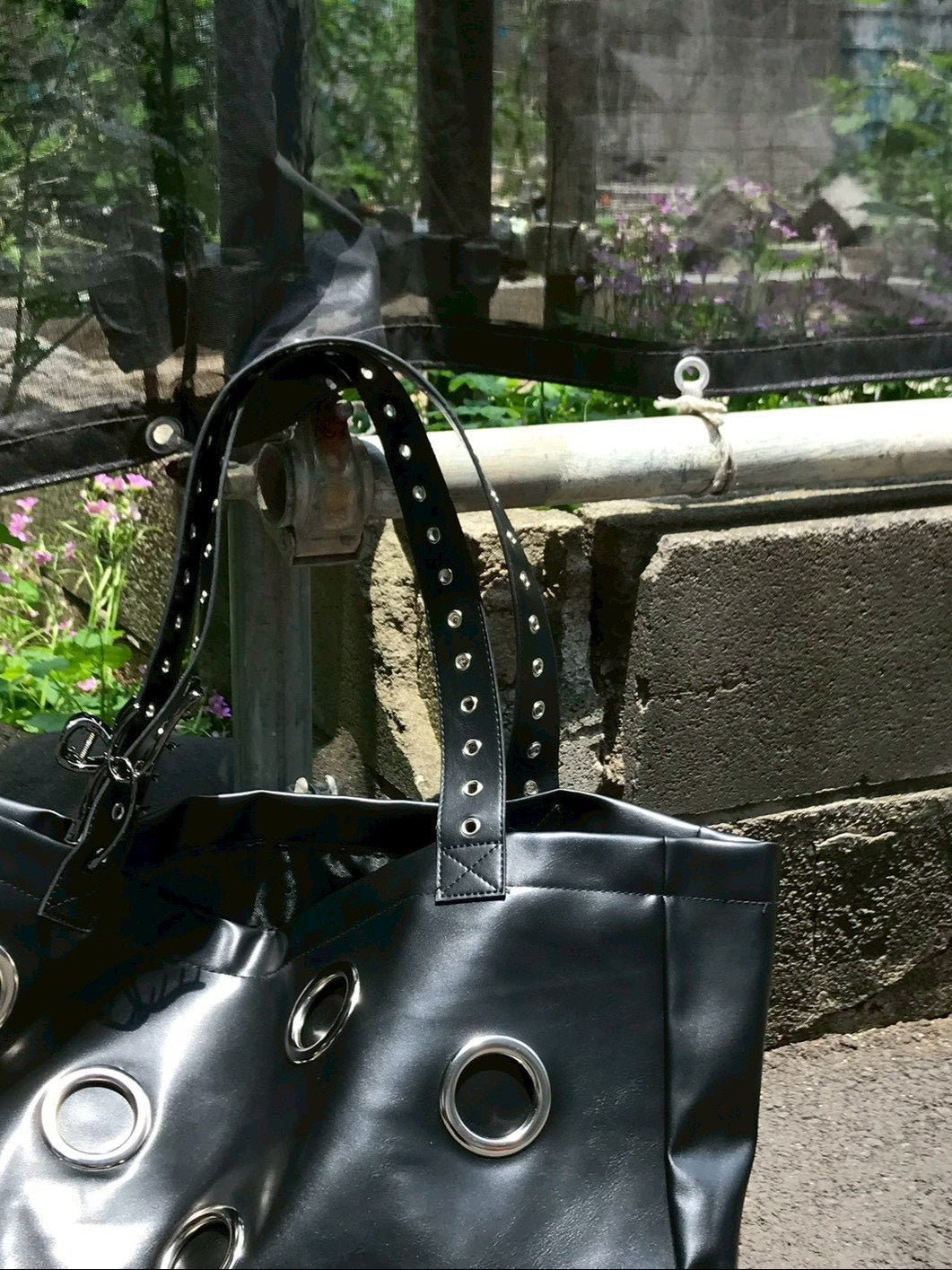 受注制【OaKS】Black Eyelet Big Bag