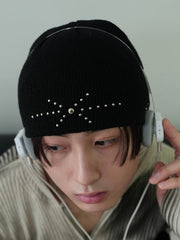 受注制【Chikashitsu +】stella studs knit beanie