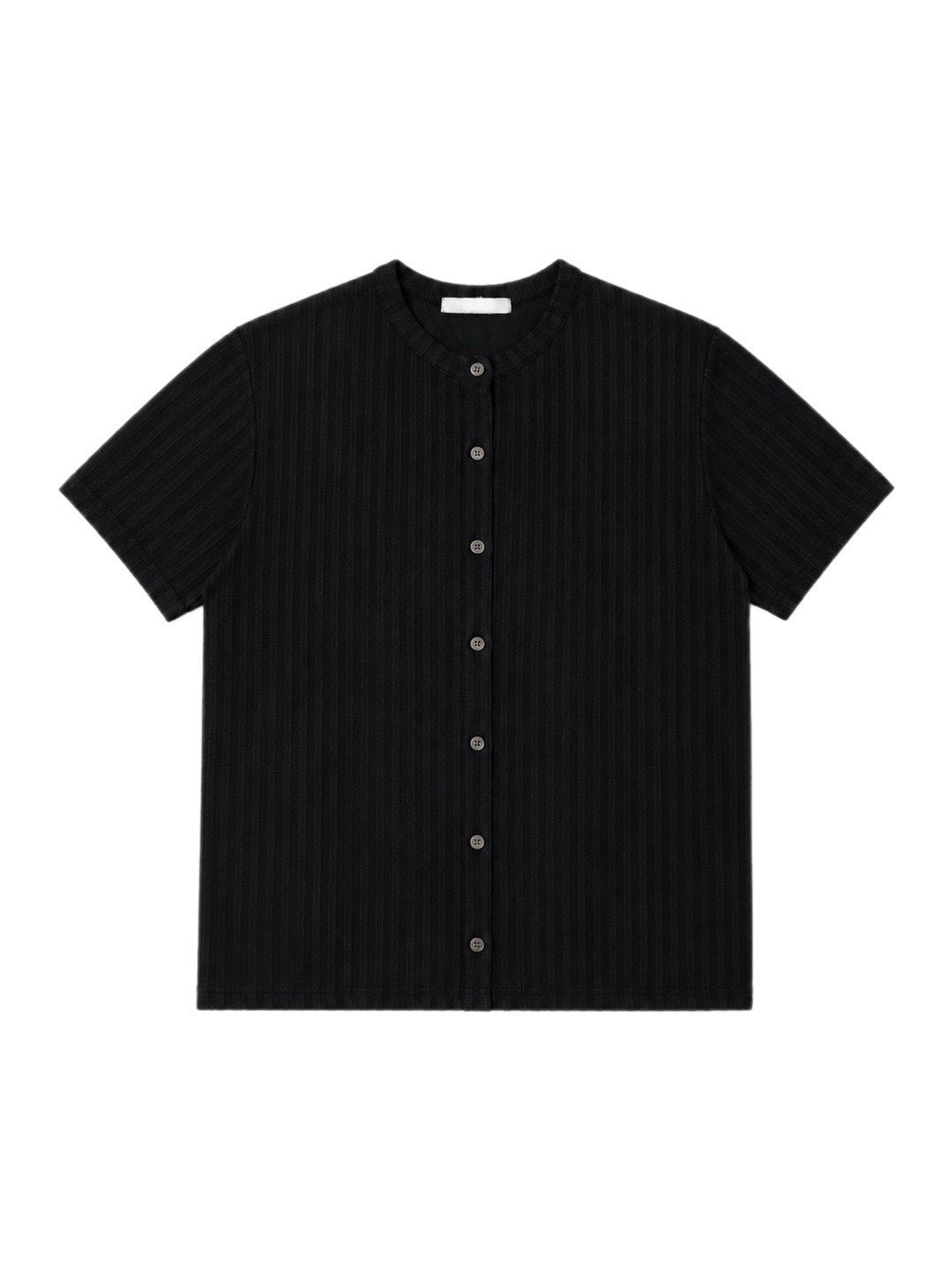 受注制【Chikashitsu +】no collar half sleeve cardigan (3color)