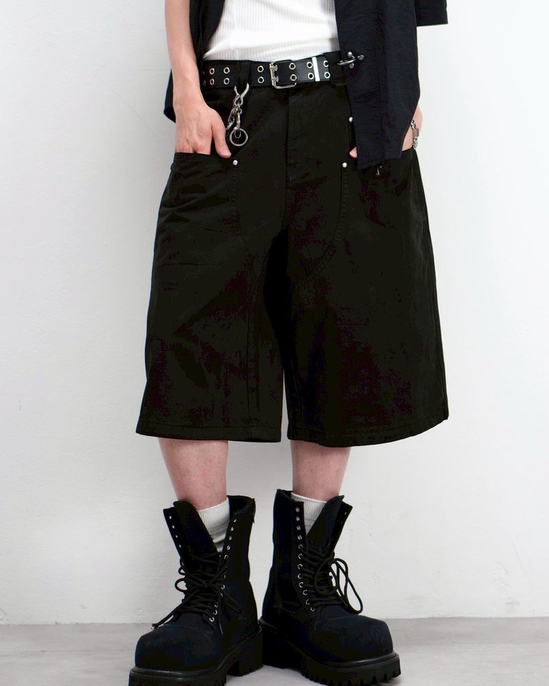 受注制【Chikashitsu +】wide carpenter bermuda pants (2color)