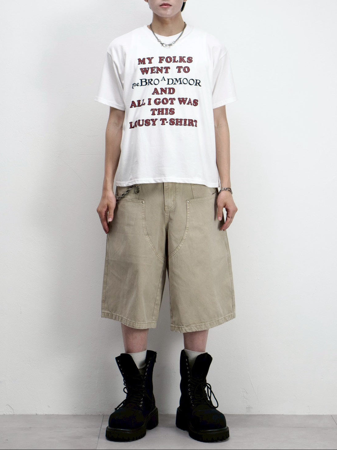 受注制【Chikashitsu +】wide carpenter bermuda pants (2color)