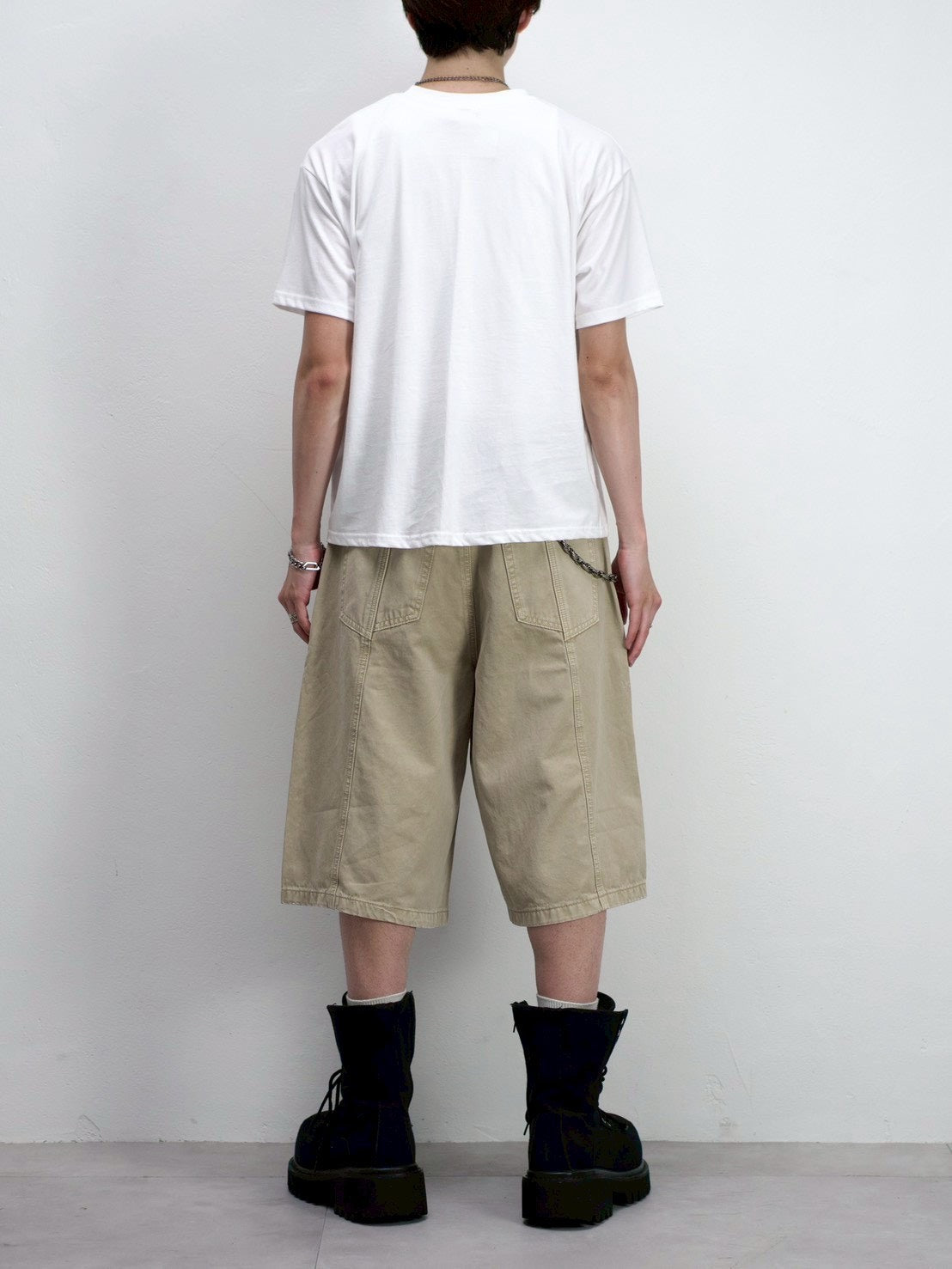 受注制【Chikashitsu +】wide carpenter bermuda pants (2color)