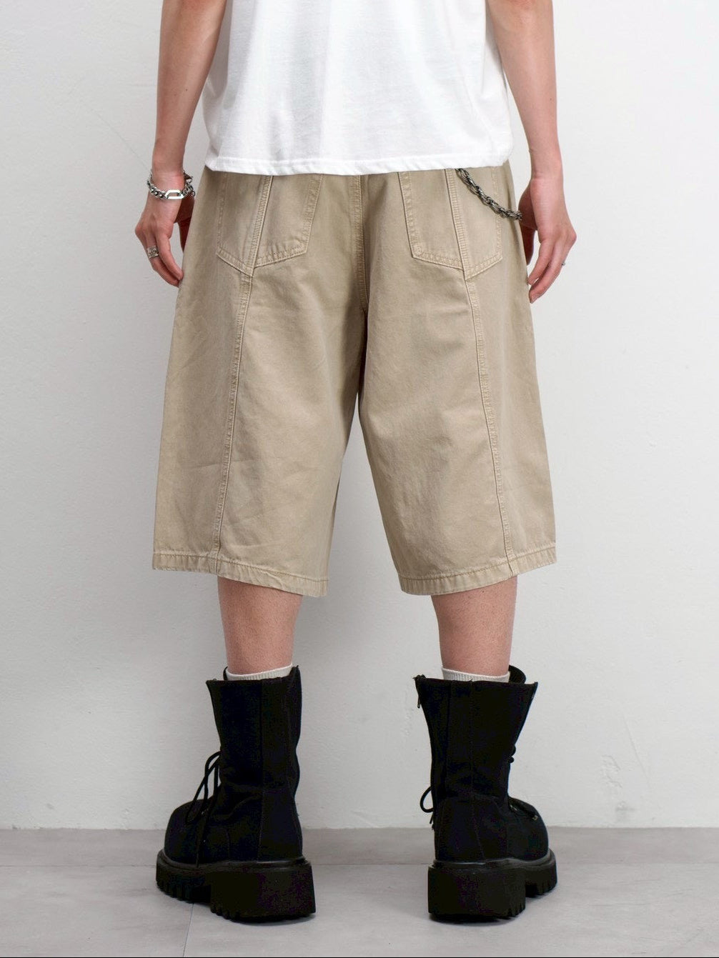 受注制【Chikashitsu +】wide carpenter bermuda pants (2color)