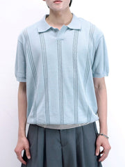 受注制【Chikashitsu +】punching summer knit polo (4color)