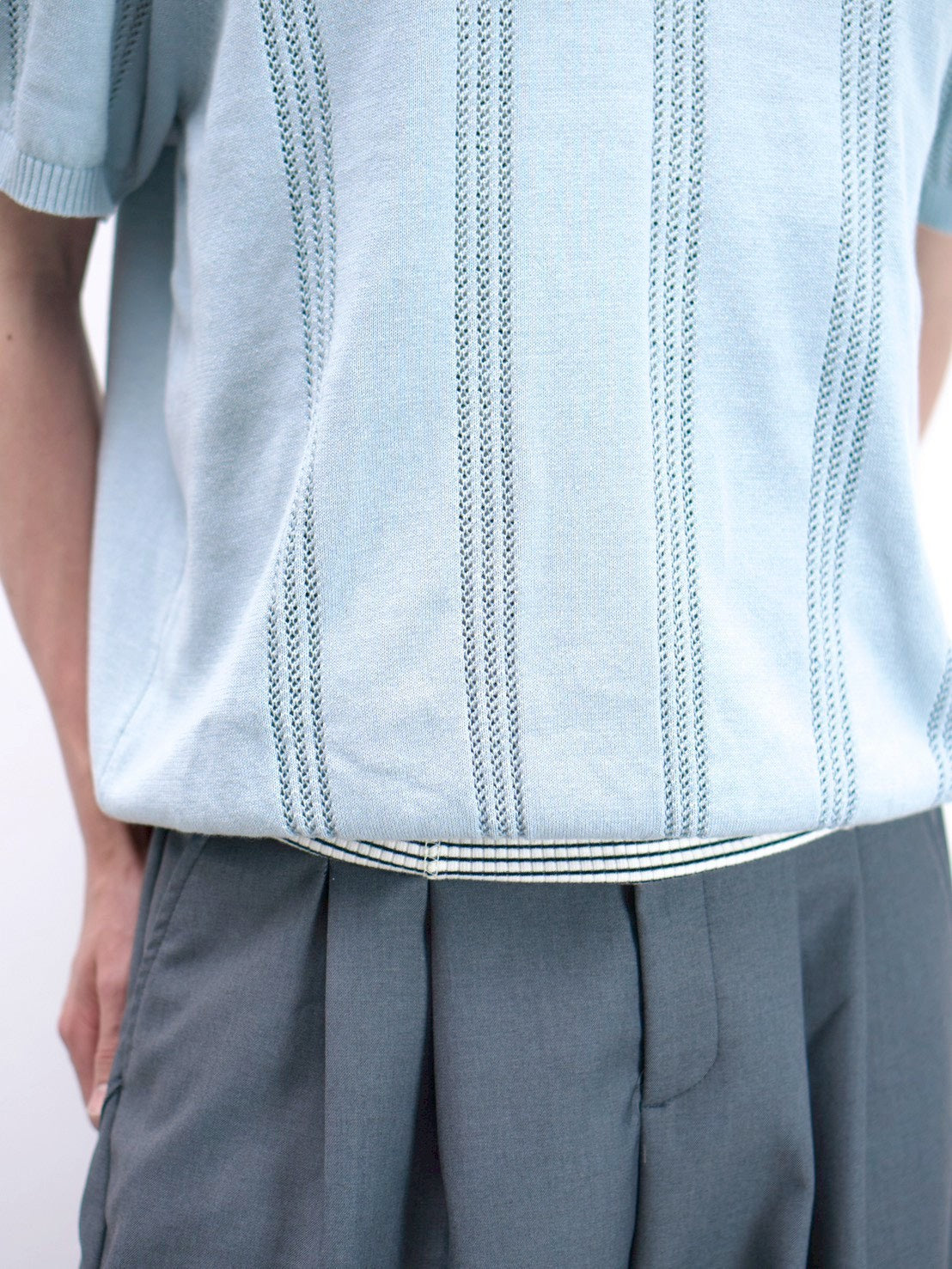 受注制【Chikashitsu +】punching summer knit polo (4color)