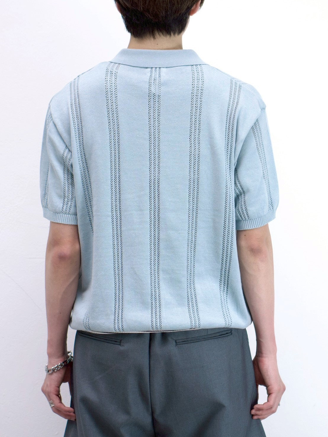 ポコ様 受注制【Chikashitsu +】punching summer knit polo (4color