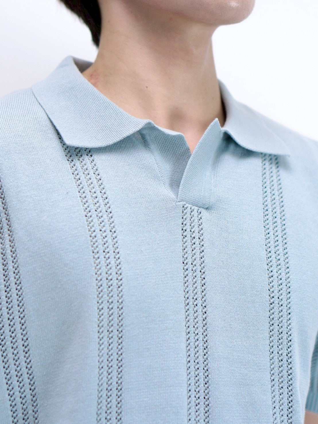 受注制【Chikashitsu +】punching summer knit polo (4color)