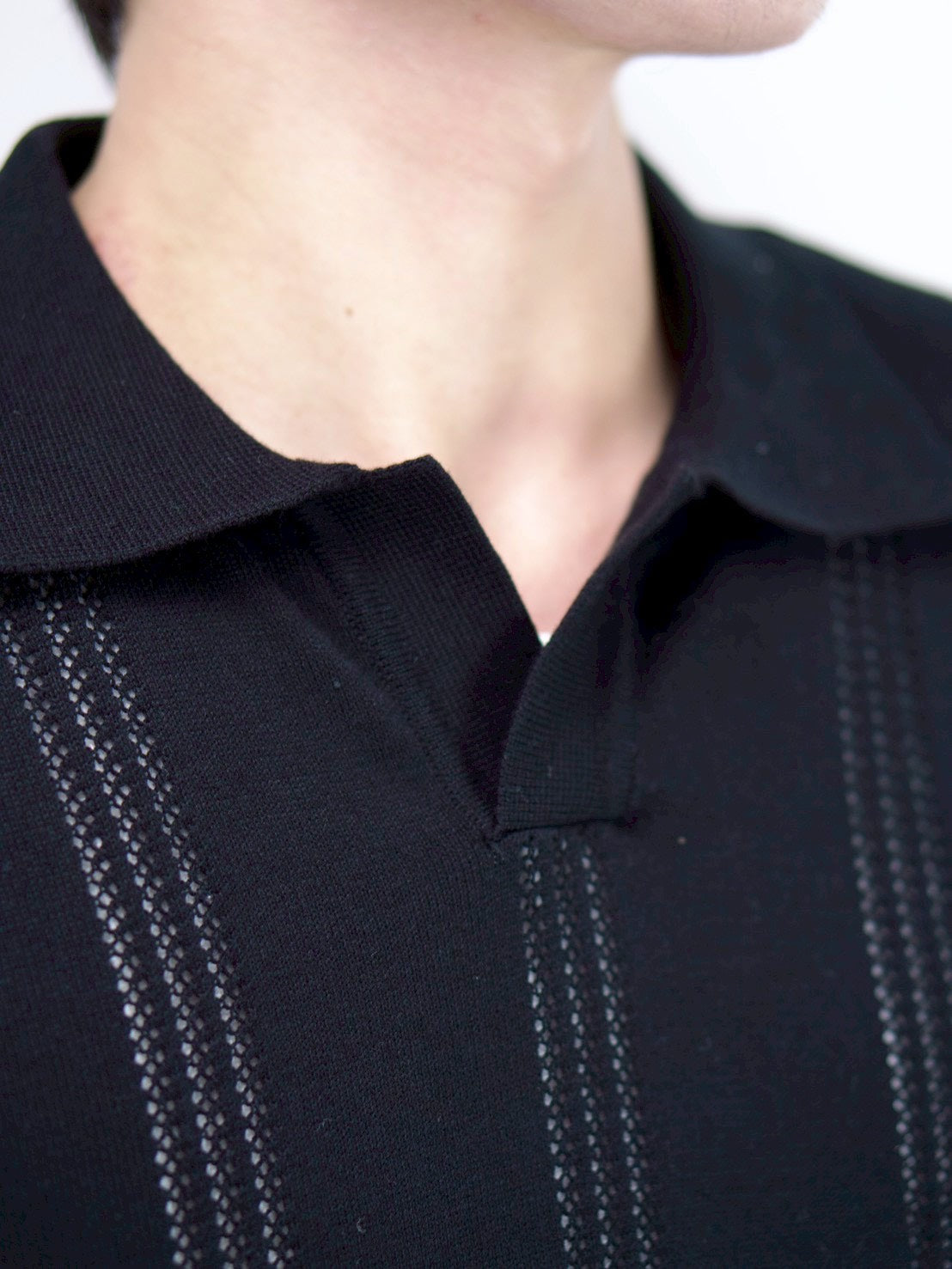 受注制【Chikashitsu +】punching summer knit polo (4color)