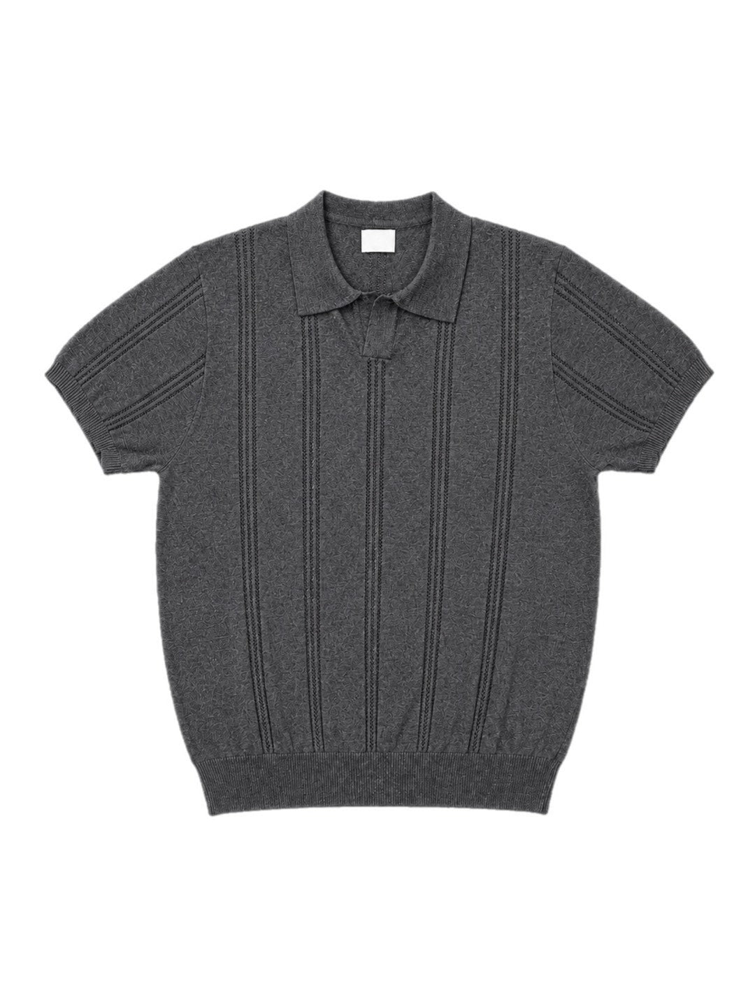 受注制【Chikashitsu +】punching summer knit polo (4color)