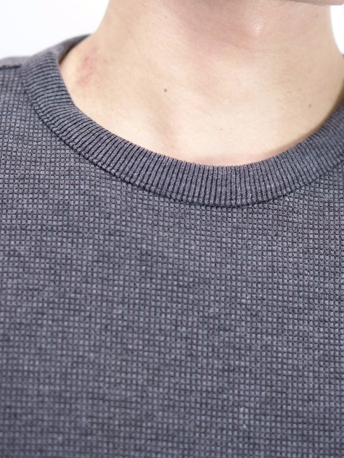 受注制【Chikashitsu +】waffle cropped half sleeve tee (4color)