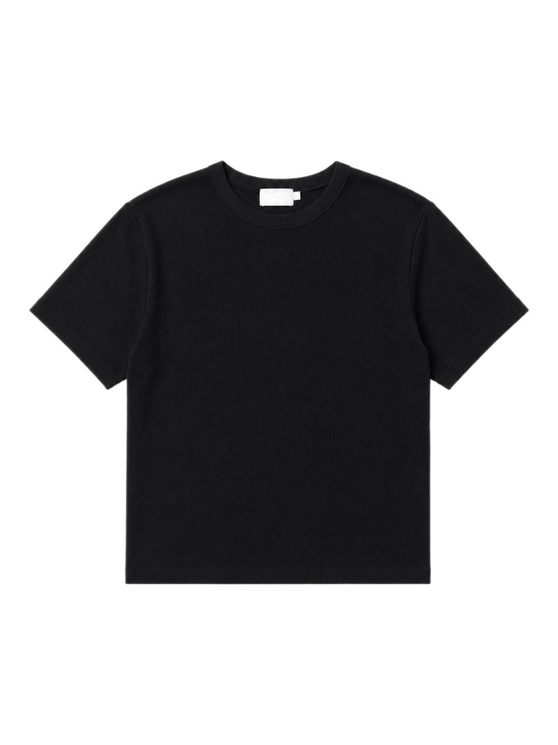 受注制【Chikashitsu +】waffle cropped half sleeve tee (4color)