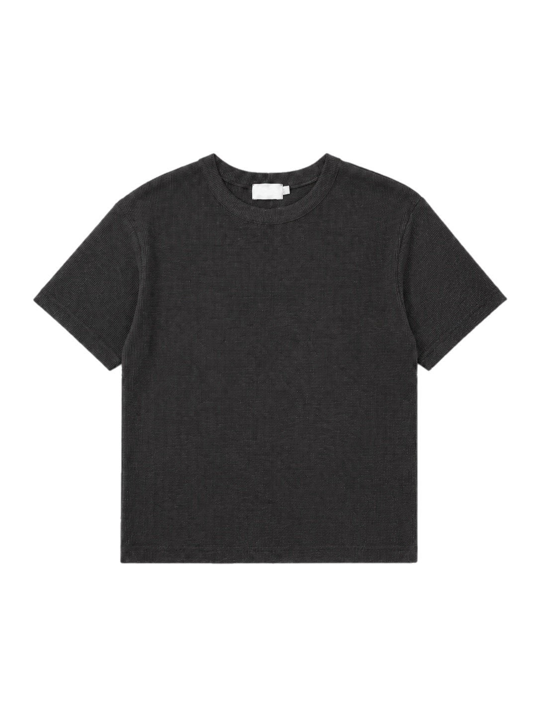 受注制【Chikashitsu +】waffle cropped half sleeve tee (4color)